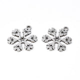 20pcs Snowflake Pendant Stainless Steel for DIY Necklace Making