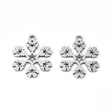 20pcs Snowflake Pendant Stainless Steel for DIY Necklace Making