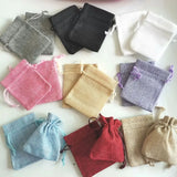 20pcs Linen Jute Drawstring Gift Bags for Christmas Wedding Birthday