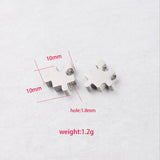 20pcs 1.8mm Small Hole Bead Mirror Polished Stainless Steel Puzzle Bead