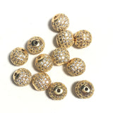20pcs 10mm Disco Ball Spacer Beads Gold-Plated Women Bracelet Making