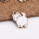 20pcs 14*16mm Cat Diy Jewelry Making Enamel Charms
