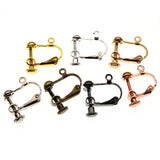 20pcs 14x17mm Round Head Screw Ear Clip DIY Clip On Earrings Parts