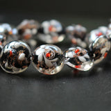 20pcs 16mm Lampwork Glass Flower Flat Beads for Jewelry Making