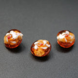 20pcs 16x14x10mm Brown Lampwork Glass Flower Beads Charms