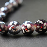 20pcs 16mm Dark Purple Lampwork Glass Flower Beads Charms