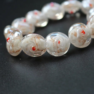20pcs 16mm Lampwork Glass Flower Beads for Jewelry Making