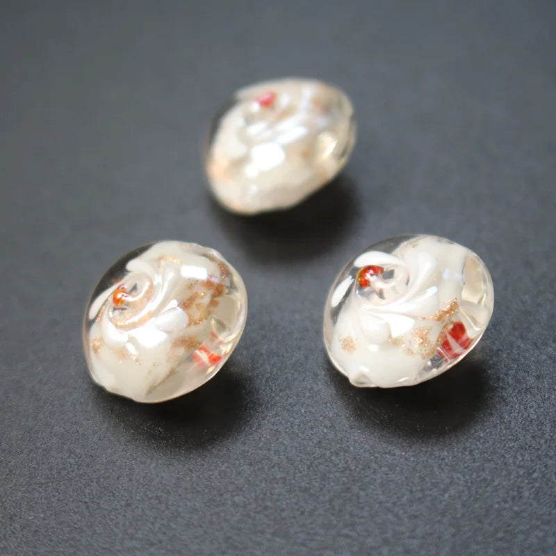 20pcs 16mm Lampwork Glass Flower Beads for Jewelry Making