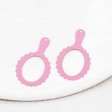 20pcs/Lot Spray Lacquer Hollow Out Mirror Shape Earring Pendants