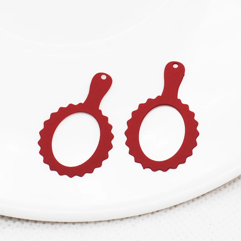 20pcs/Lot Spray Lacquer Hollow Out Mirror Shape Earring Pendants