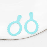 20pcs/Lot Spray Lacquer Hollow Out Mirror Shape Earring Pendants