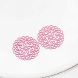 20pcs 20mm Hollow Out Filigree Round Charms Jewelry Making Pendants