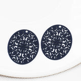 20pcs Oval Shape Charms Hollow DIY Earring Ma