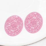 20pcs Oval Shape Charms Hollow DIY Earring Ma
