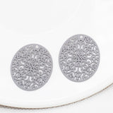 20pcs Oval Shape Charms Hollow DIY Earring Ma