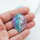 20pcs 28.5*42mm Copper Leaf Shape Charms Earring Pendant DIY Jewelry Findings
