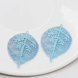 20pcs 28.5*42mm Copper Leaf Shape Charms Earring Pendant DIY Jewelry Findings