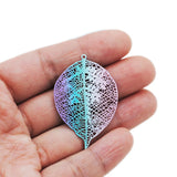 20pcs 28.5*42mm Copper Leaf Shape Charms Earring Pendant DIY Jewelry Findings