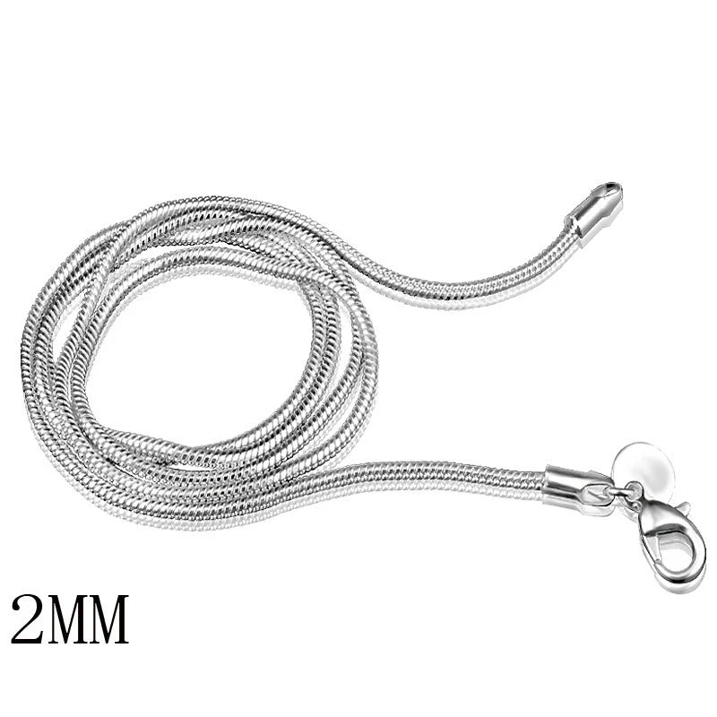 20pcs Silver Plated Snake Chain Choker Necklaces Bulk 16-24 inches