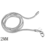 20pcs Silver Plated Snake Chain Choker Necklaces Bulk 16-24 inches