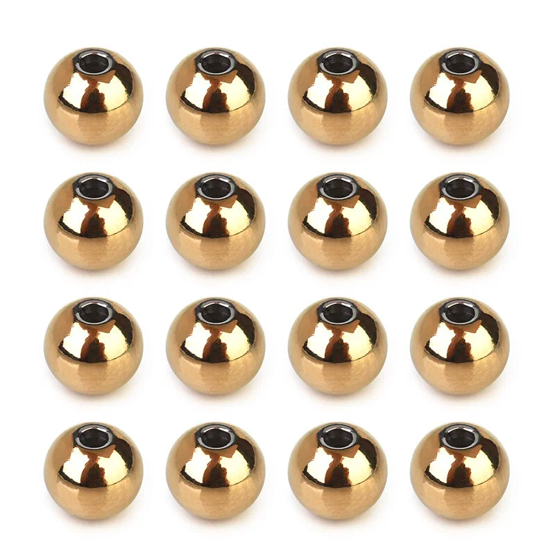 20pcs Stainless Steel Rose Round Spacer Bead for DIY Jewelry Making