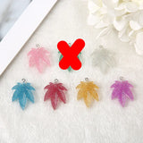 20pcs Multicolor Resin Leaf Charms DIY Scrapbooking Craft