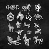 20pcs Antique Silver Plated Horse Head Charms Pendants DIY Jewelry Making