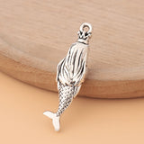 20pcs 3D Mermaid Tibetan Silver Charms for Necklace Making