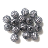 20pcs 8mm Clear Disco Ball Spacer Beads for Bracelet Cubic Zirconia Micro Pave