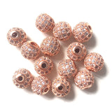 20pcs 8mm Clear Disco Ball Spacer Beads for Bracelet Cubic Zirconia Micro Pave