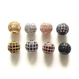 20pcs 8mm Clear Disco Ball Spacer Beads for Bracelet Cubic Zirconia Micro Pave
