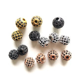 20pcs 8mm Clear Disco Ball Spacer Beads for Bracelet Cubic Zirconia Micro Pave