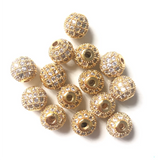 20pcs 8mm Clear Disco Ball Spacer Beads for Bracelet Cubic Zirconia Micro Pave