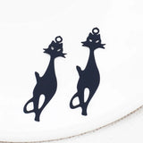 20pcs/Lot 9*35mm Painted Animal Cat Shape Charms Brass Jewelry Pendants