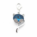 20pcs Alloy Birthstone Crystal Cat Dangle Charms Lobster Clasp Pendant
