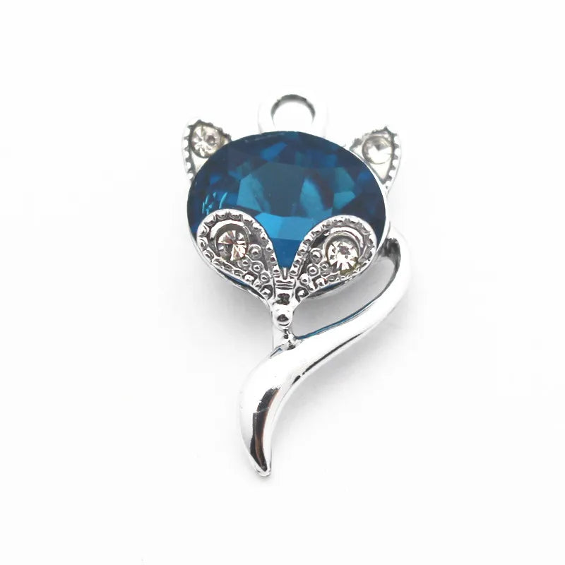 20pcs Alloy Birthstone Crystal Cat Dangle Charms Lobster Clasp Pendant