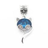 20pcs Alloy Birthstone Crystal Cat Dangle Charms Lobster Clasp Pendant