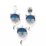 20pcs Alloy Birthstone Crystal Cat Dangle Charms Lobster Clasp Pendant