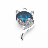 20pcs Alloy Birthstone Crystal Cat Dangle Charms Lobster Clasp Pendant