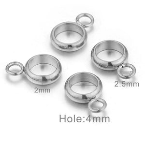 20pcs Big Hole Stainless Steel Charms Bail Clasps DIY Jewelry Making