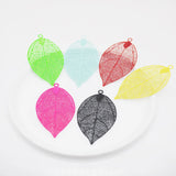 20pcs Brass Big Hollow Leaf Charms for Jewelry