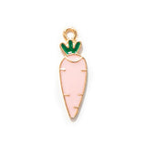 20pcs Cartoon Carrot Enamel Charms DIY Bracelet Jewelry