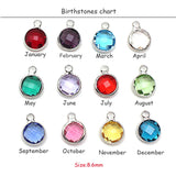 20pcs Colorful 8mm Crystal Birthstone Charms for Jewelry Making