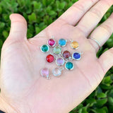20pcs Colorful 8mm Crystal Birthstone Charms for Jewelry Making