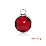 20pcs Colorful 8mm Crystal Birthstone Charms for Jewelry Making