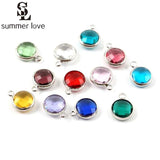 20pcs Colorful 8mm Crystal Birthstone Charms for Jewelry Making