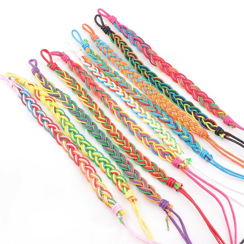 20pcs Cotton Rope Braide Friendship Cuff Bracelets For Men Women Unisex