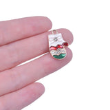 20pcs Christmas Gloves Rhinestone Enamel Charms Pendant DIY Jewelry Making