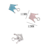 20pcs Mini Baby Pin Charms Silver Plated Enamel Islamic Crown Shape