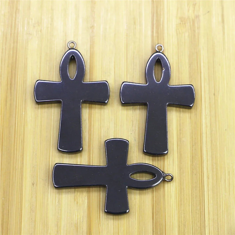 20pcs/Lot Stainless Steel Ankh Cross Pendant Charms for DIY Jewelry Making